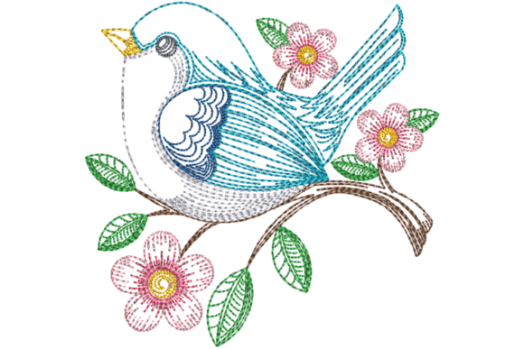 A Bluebird Embroidery Design for Meaningful Gifts