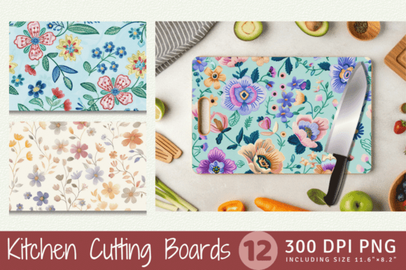 A Designer's Review of Pastel Embroidery Flowers Cutting Boards