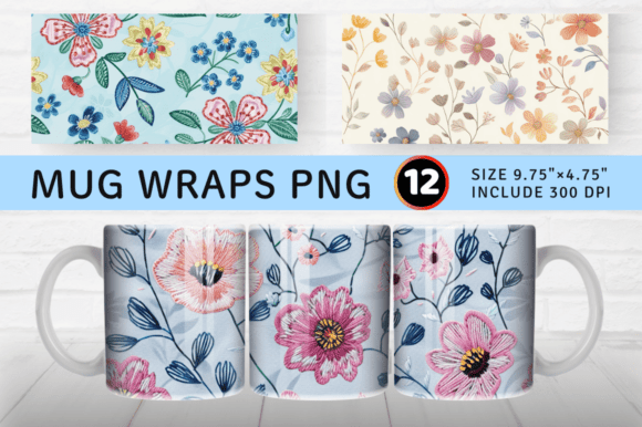 A Designer’s Review: Pastel Embroidery Flowers Mug Wrap