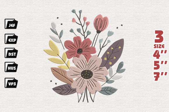 Boho Flowers: A Premium Embroidery Design