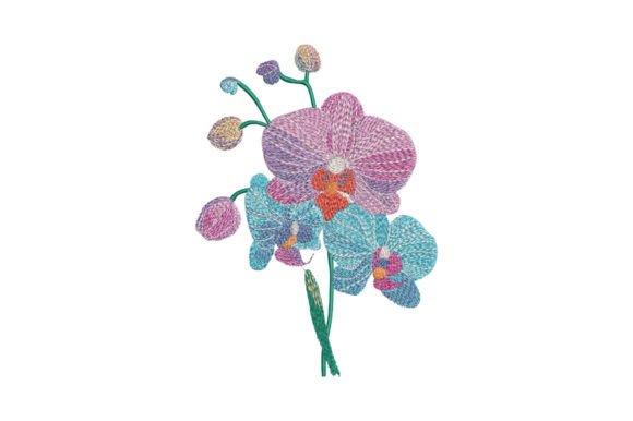 Bouquet Orchid: A Refined Embroidery Design