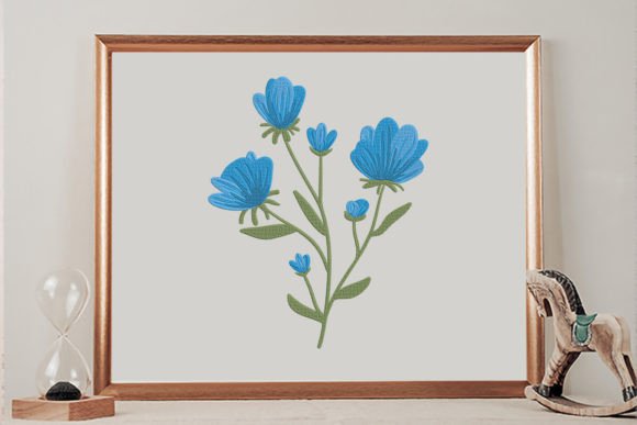 Charming Blue Flowers for Delightful Embroidery