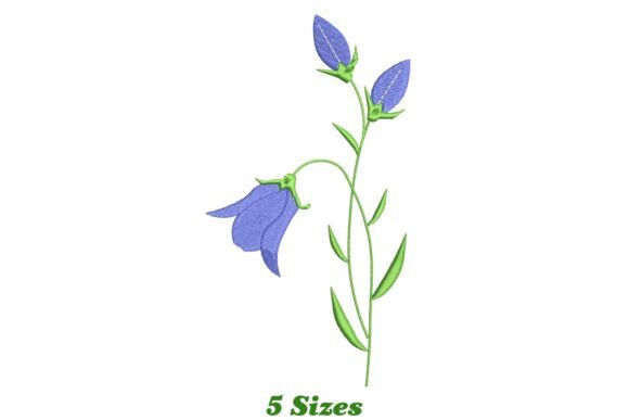 Charming Bluebell Flower Embroidery Design