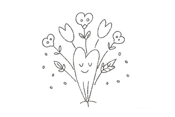 Charming Flowers Bean Stitch Embroidery Design