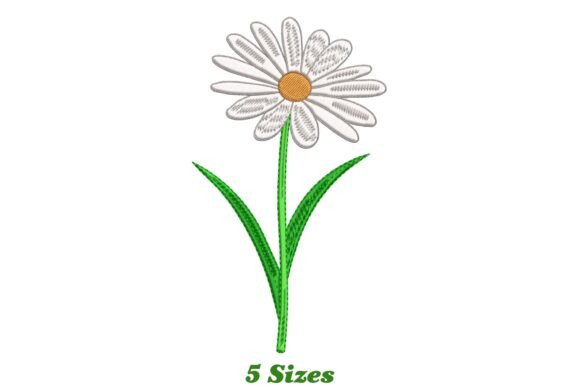 Charming Whimsical Daisy Flower Embroidery