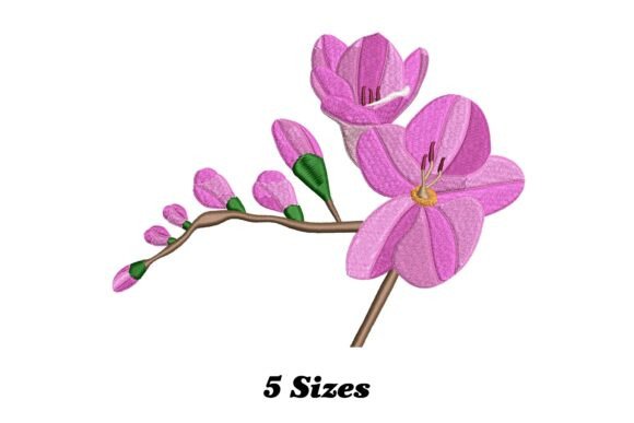 Freesia Flower: A Whimsical Embroidery Design