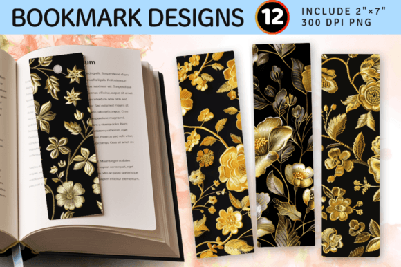 Gold Flowers Embroidery for Business Merch