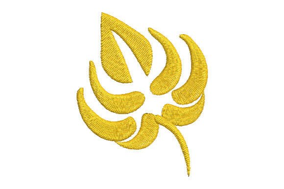 Golden Bodhi Leaf: A Versatile Embroidery Design