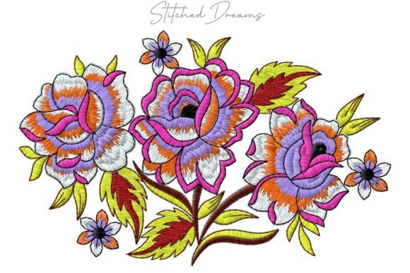 Local Flowers Embroidery Design for Apparel