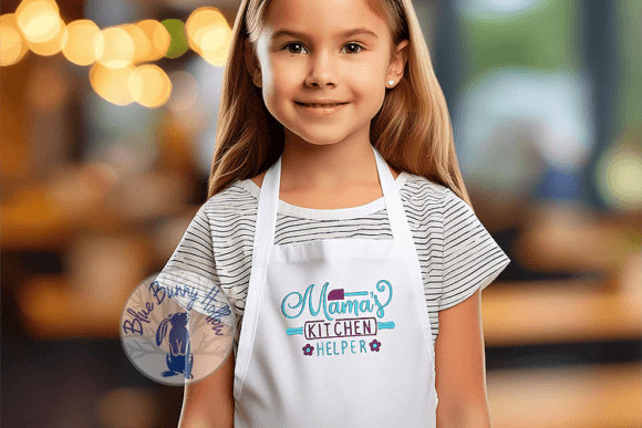 Mama's Kitchen Helper: A Charming Embroidery Design