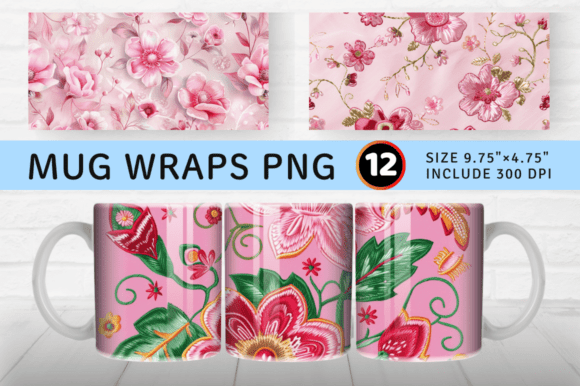 Pink Embroidery Flowers Mug Wrap Sublima: A Designer’s Review
