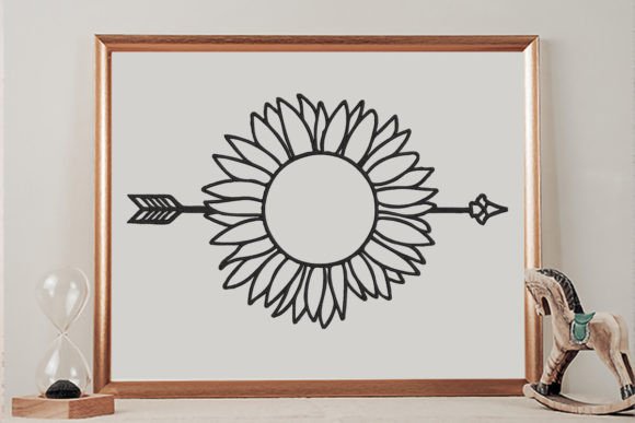 Sunflower Arrow Monogram: A Premium Embroidery Design