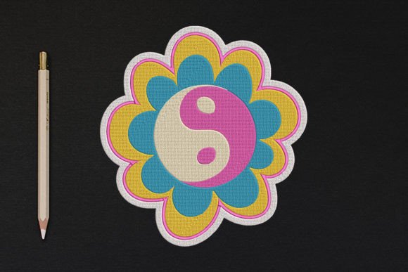 Yin Yang Flower: A Charming Embroidery Design